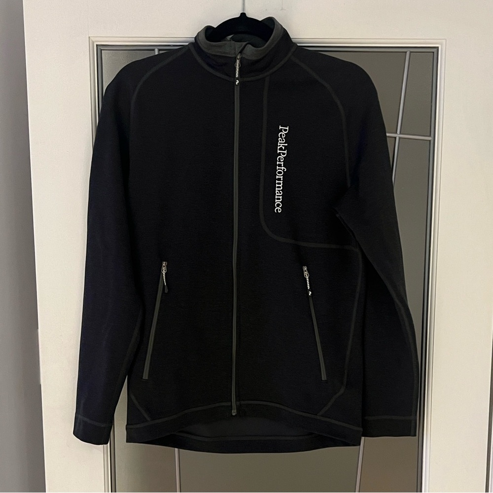 Peak Performance Mens full-zip fleece jacket R&D Direct Z Mel Dark Gray Small